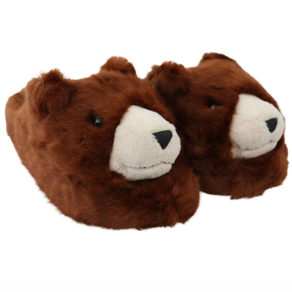 Dolce Gabbana Brown Teddy Bear Open Toe Slippers Shoes - Picture 1 of 5